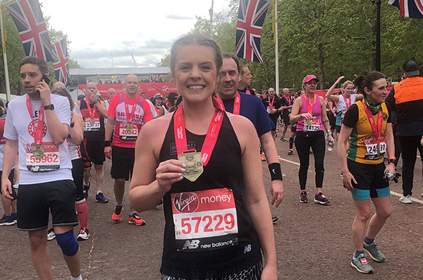 Emily Dickinson Runs London Marathon for Right to Play